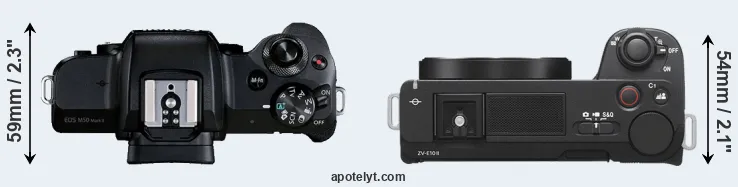 Compare M50 Mark II versus ZV-E10 II top
