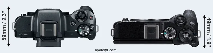 Compare M50 versus M6 Mark II top