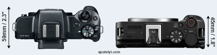 Compare M50 versus R50 V top