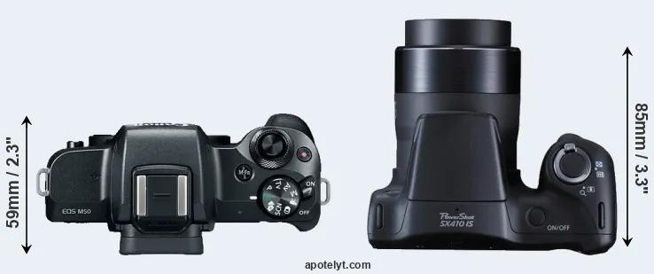 Compare M50 versus SX410 top