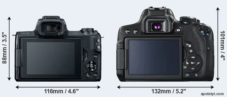 Comparison M50 or T6i rear