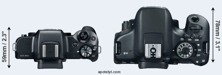 Compare M50 versus T6i top