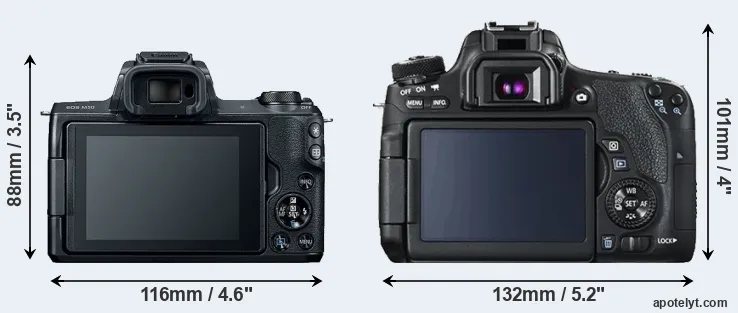 Comparison M50 or T6s rear