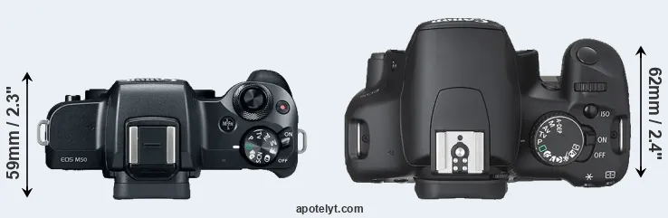 Compare M50 versus XSi top