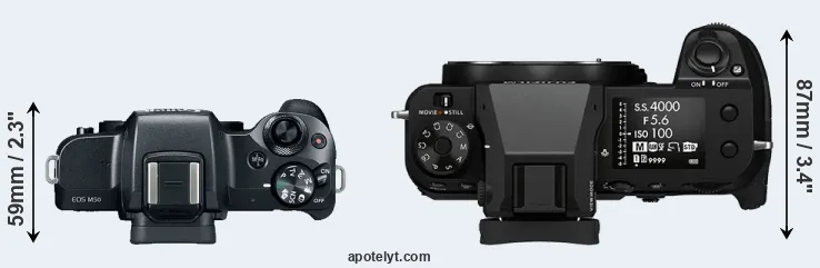 Compare M50 versus GFX 100S top