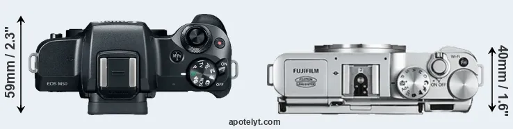 Compare M50 versus X-A2 top