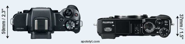 Compare M50 versus X-E2 top