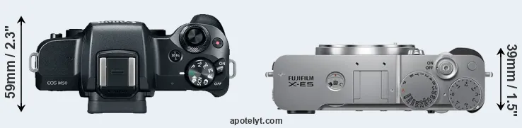 Compare M50 versus X-E5 top