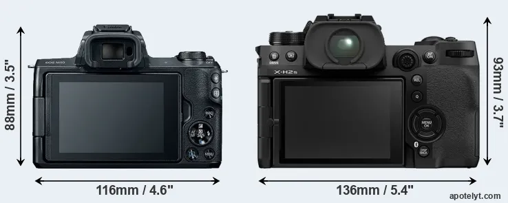Comparison M50 or X-H2S rear