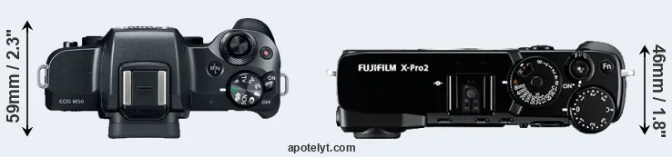 Compare M50 versus X-Pro2 top