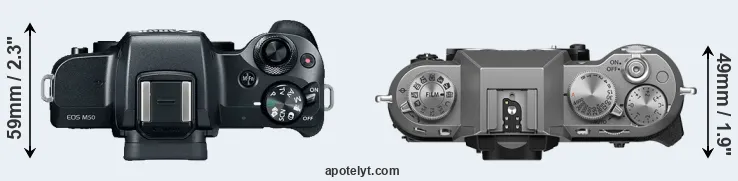Compare M50 versus X-T50 top