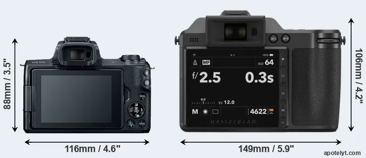 Comparison M50 or X2D 100C rear