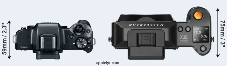 Compare M50 versus X2D 100C top