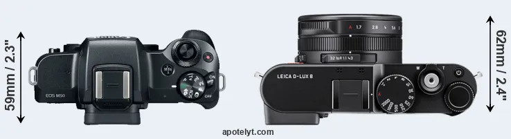 Compare M50 versus D-LUX 8 top