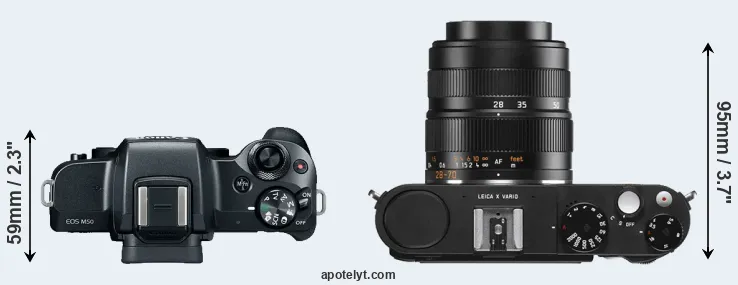 Compare M50 versus X Vario top