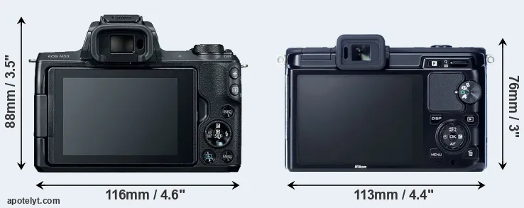 Comparison M50 or V1 rear