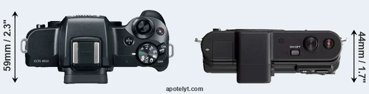 Compare M50 versus V1 top
