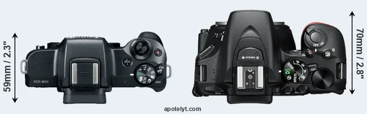 Compare M50 versus D5600 top