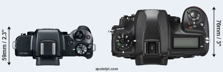 Compare M50 versus D780 top