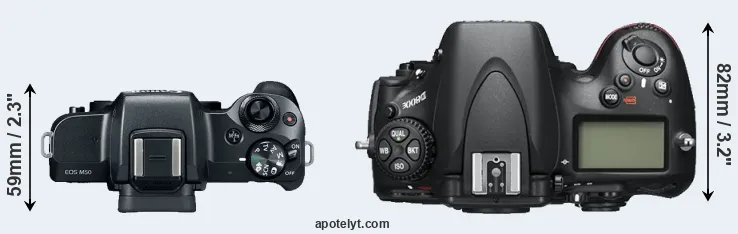 Compare M50 versus D800E top