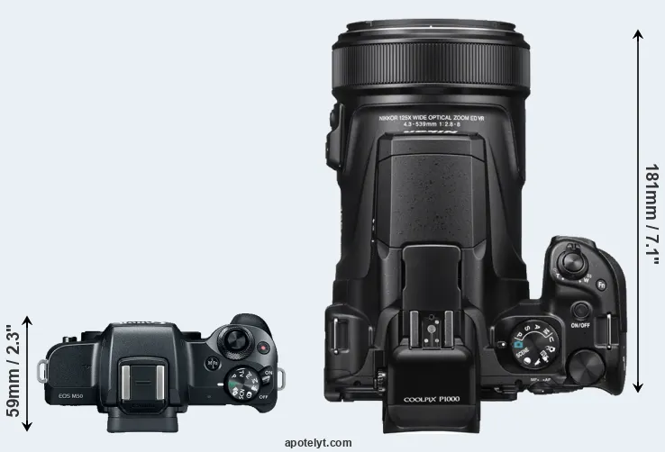 Compare M50 versus P1000 top