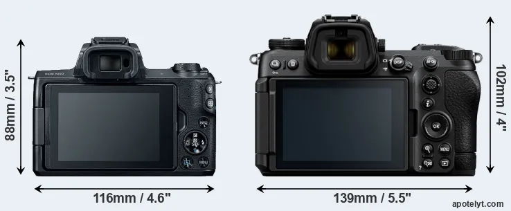 Comparison M50 or Z6 III rear