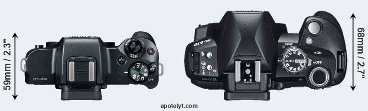 Compare M50 versus E-510 top