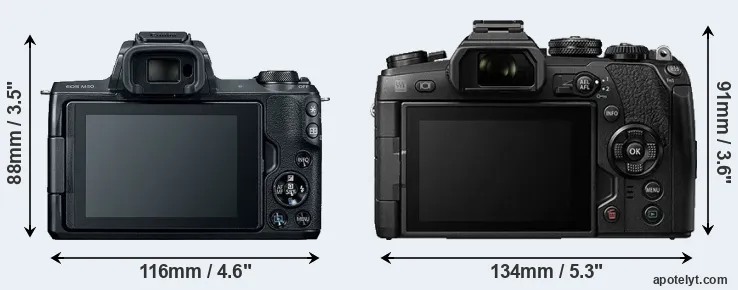 Comparison M50 or E-M1 II rear