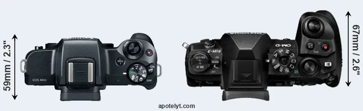 Compare M50 versus E-M1 II top