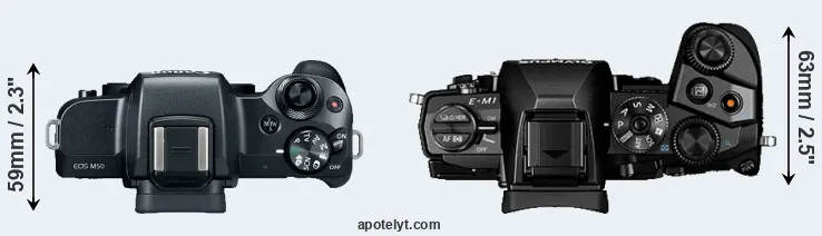 Compare M50 versus E-M1 top