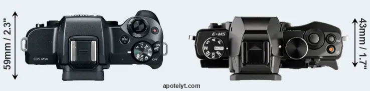 Compare M50 versus E-M5 top