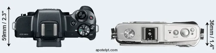 Compare M50 versus E-P1 top