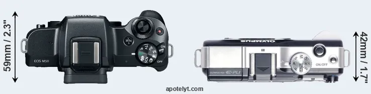 Compare M50 versus E-PL1 top