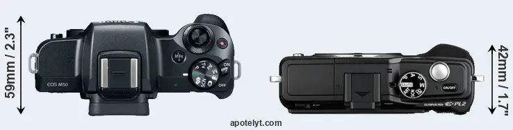 Compare M50 versus E-PL2 top