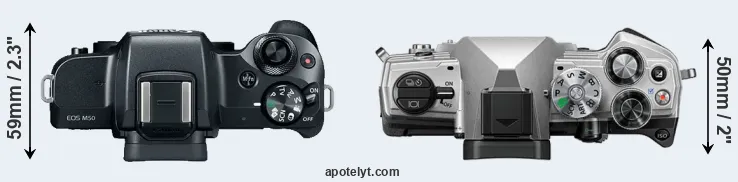 Compare M50 versus OM-5 top