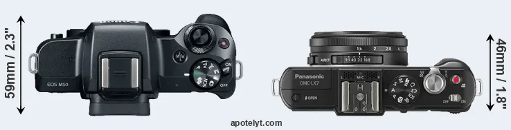Compare M50 versus LX7 top