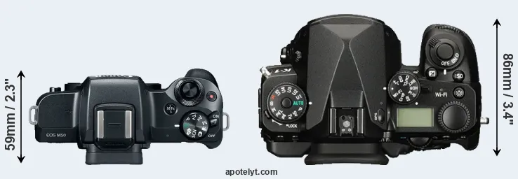 Compare M50 versus K-1 top