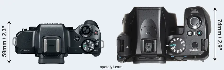 Compare M50 versus K-70 top