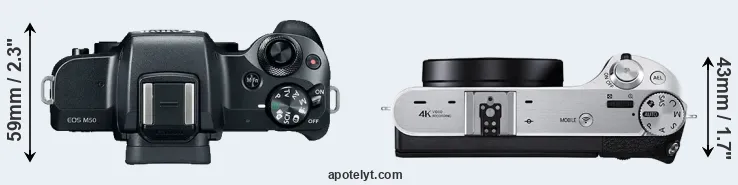 Compare M50 versus NX500 top