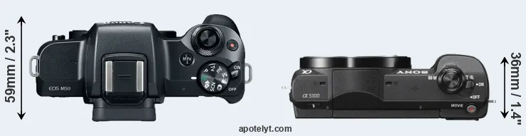 Compare M50 versus A5100 top