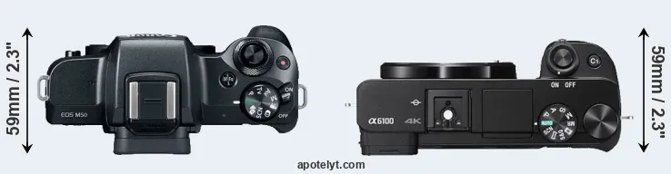 Compare M50 versus A6100 top