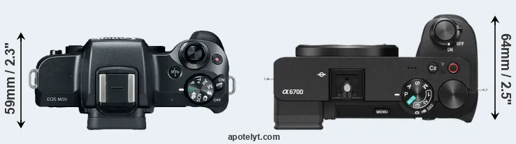 Compare M50 versus A6700 top