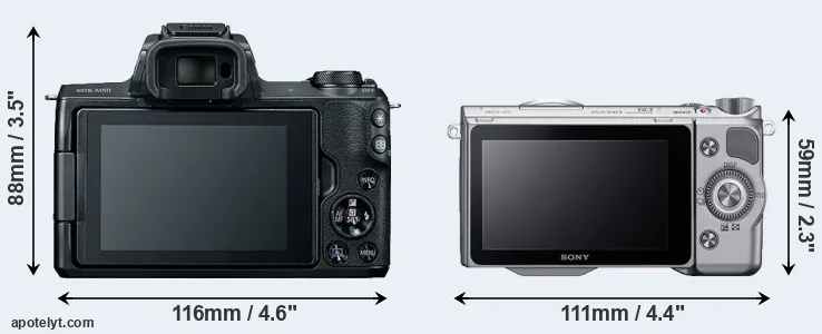 Comparison M50 or NEX-5T rear