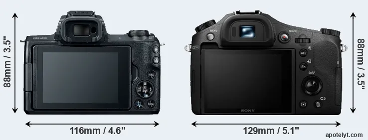 Comparison M50 or RX10 II rear