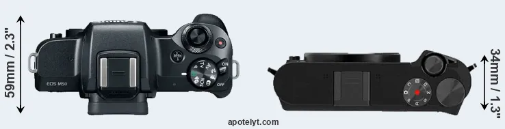 Compare M50 versus M1 top