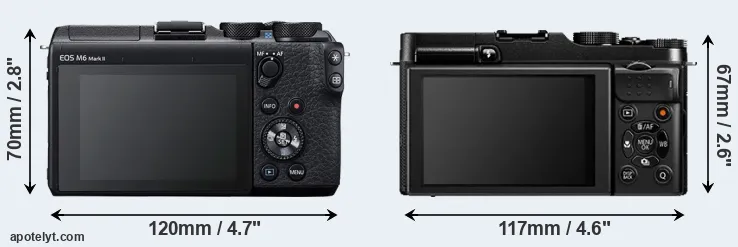 Comparison M6 Mark II or X-A1 rear