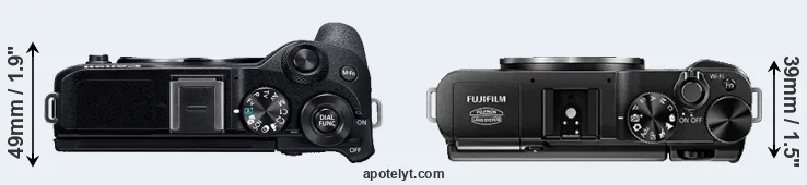 Compare M6 Mark II versus X-A1 top