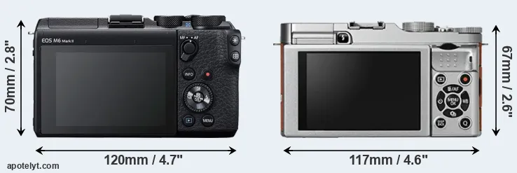 Comparison M6 Mark II or X-A2 rear