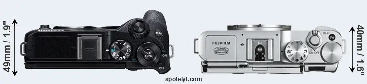 Compare M6 Mark II versus X-A2 top