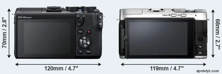 Comparison M6 Mark II or X-A7 rear